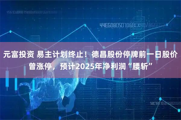 元富投资 易主计划终止！德昌股份停牌前一日股价曾涨停，预计2025年净利润“腰斩”